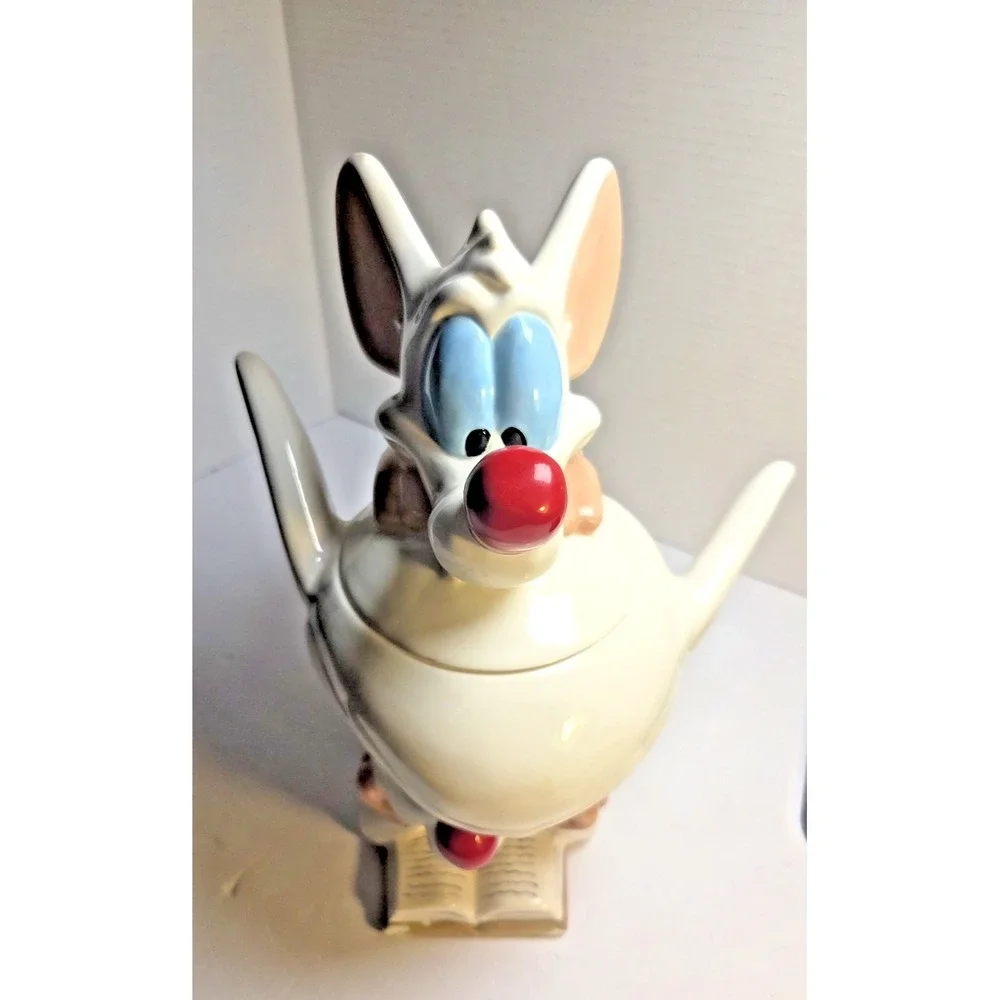 Warner Bros. Studio Store Pinky and the Brain Ceramic Cookie Jar, Lid, 1997